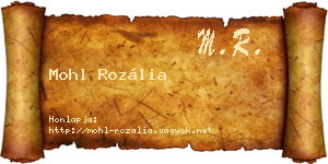 Mohl Rozália névjegykártya